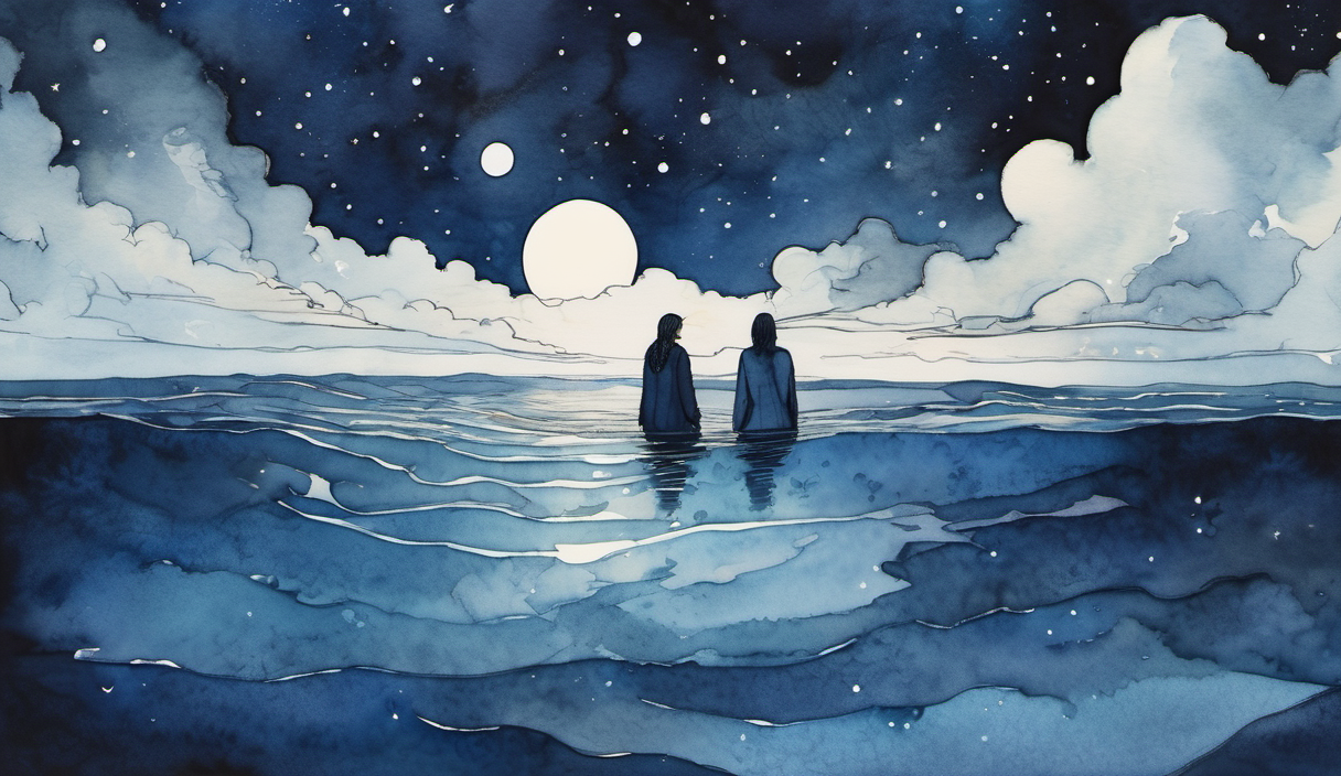 インクの海に沈む二つの星 挿絵